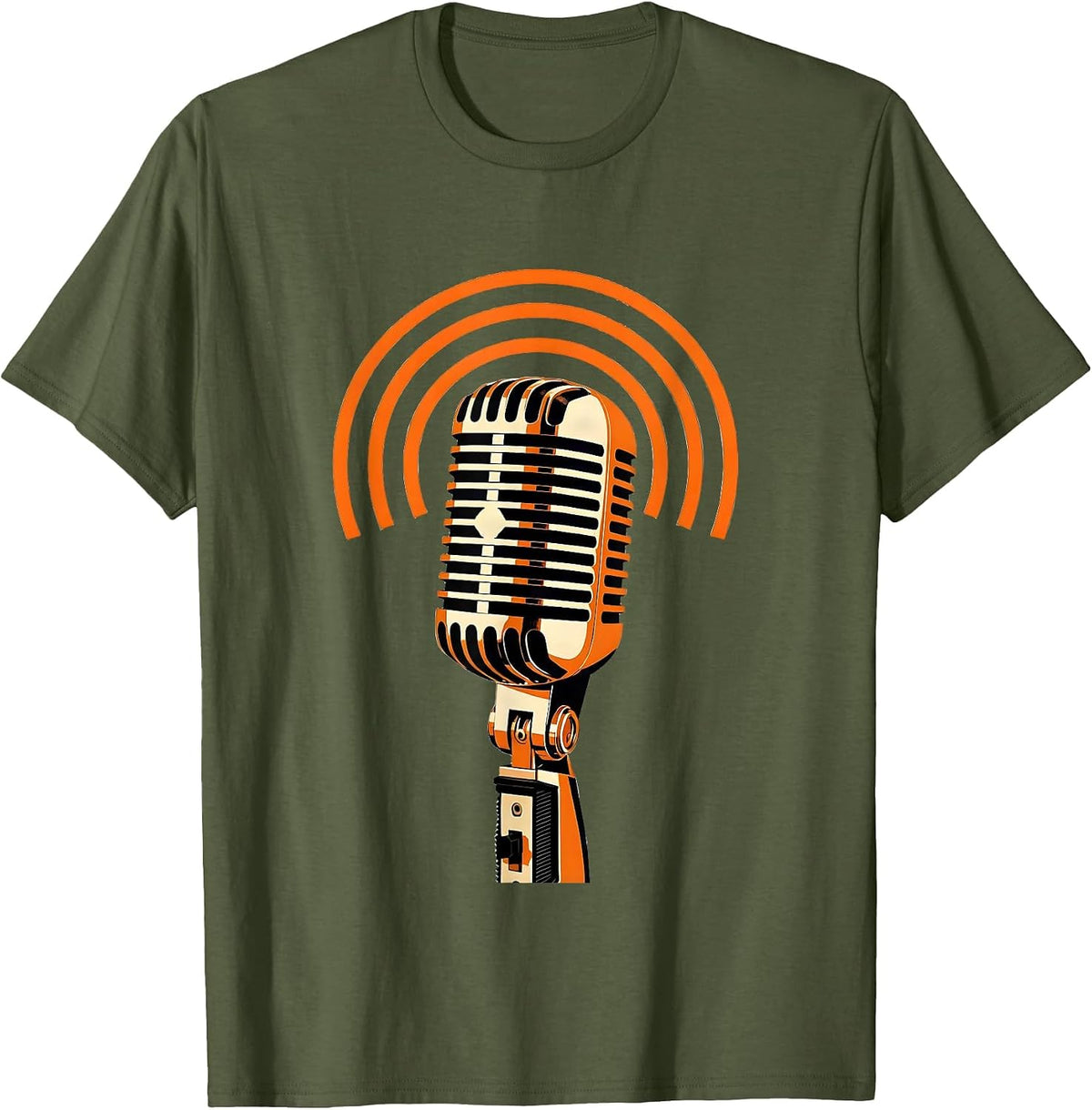 Men's Threaded Pipe Nipple Vintage Microphone Funny Plumber Gift T-Shirt - Olive Green