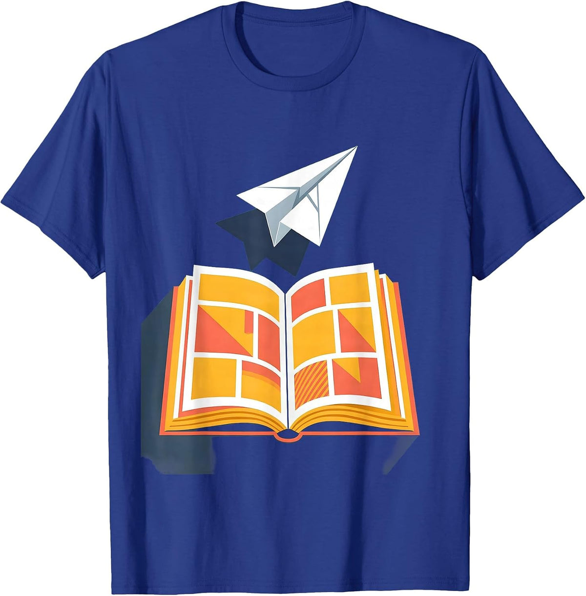 Men's Third Grade Teacher Paper Airplane Bookworm Gift T-Shirt - Royal Blue