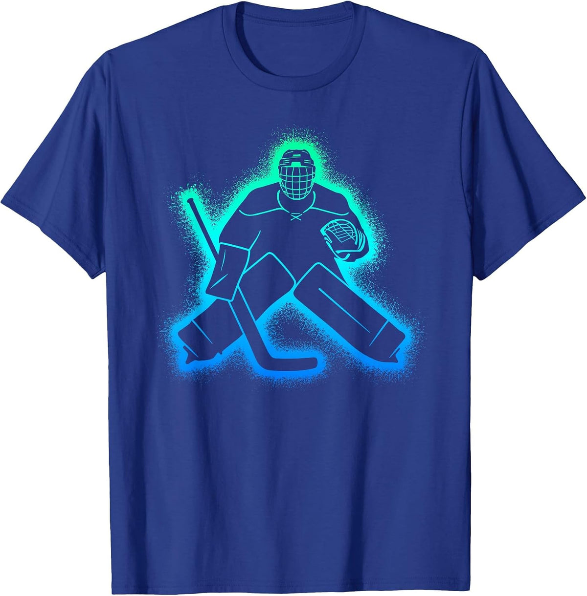 Hockey Player Goalkeeper Kids Men Boys Ice Hockey Goalie T-Shirt - Royal Blue