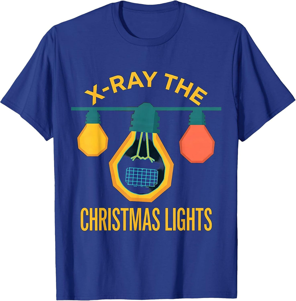 Men's X-Ray The Christmas Lights Funny Radiology Tech Christmas T-Shirt - Royal Blue