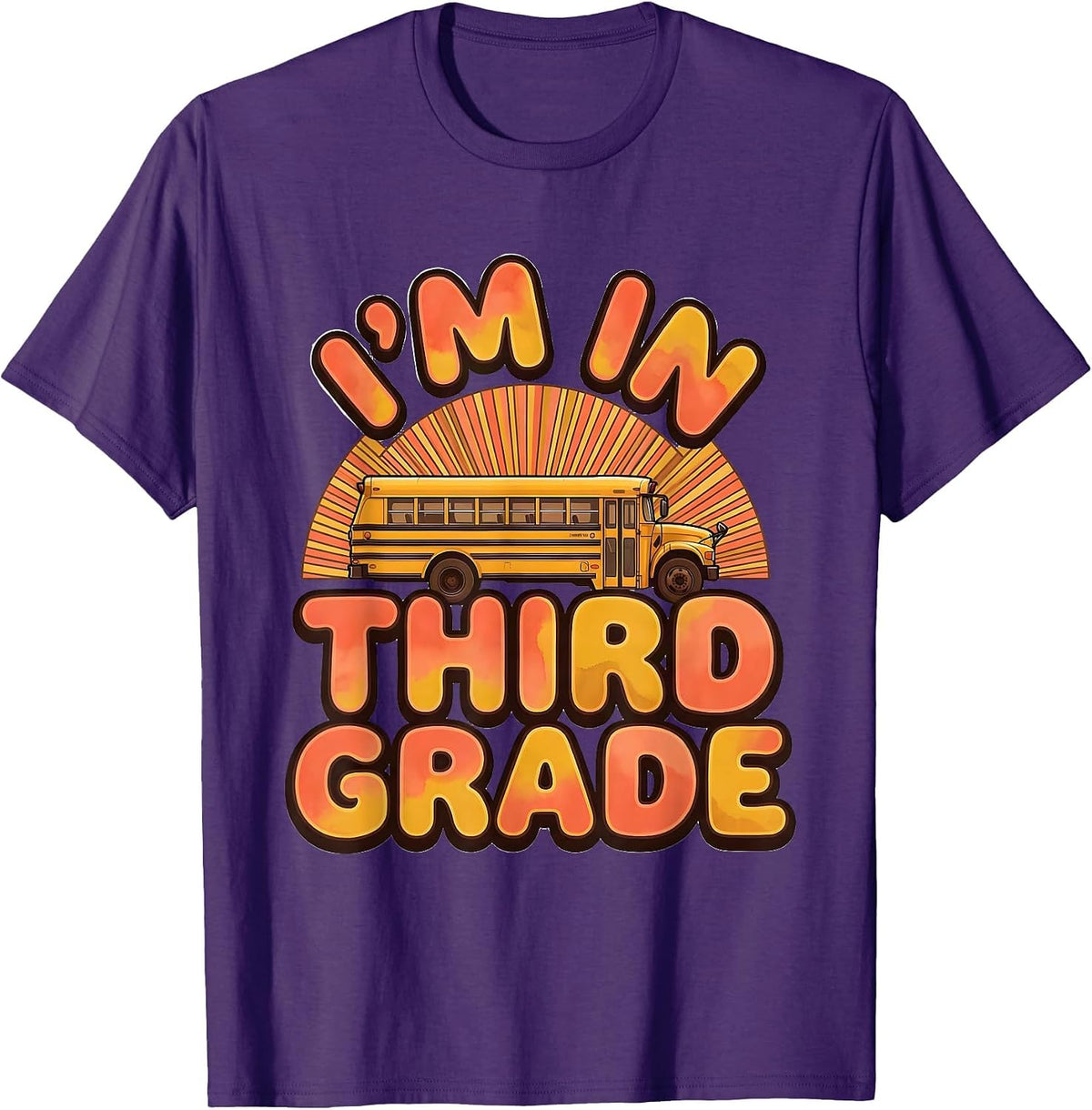 Men's I'm In Third Grade Retro 70s Tie Dye Back To School T-Shirt - Purple