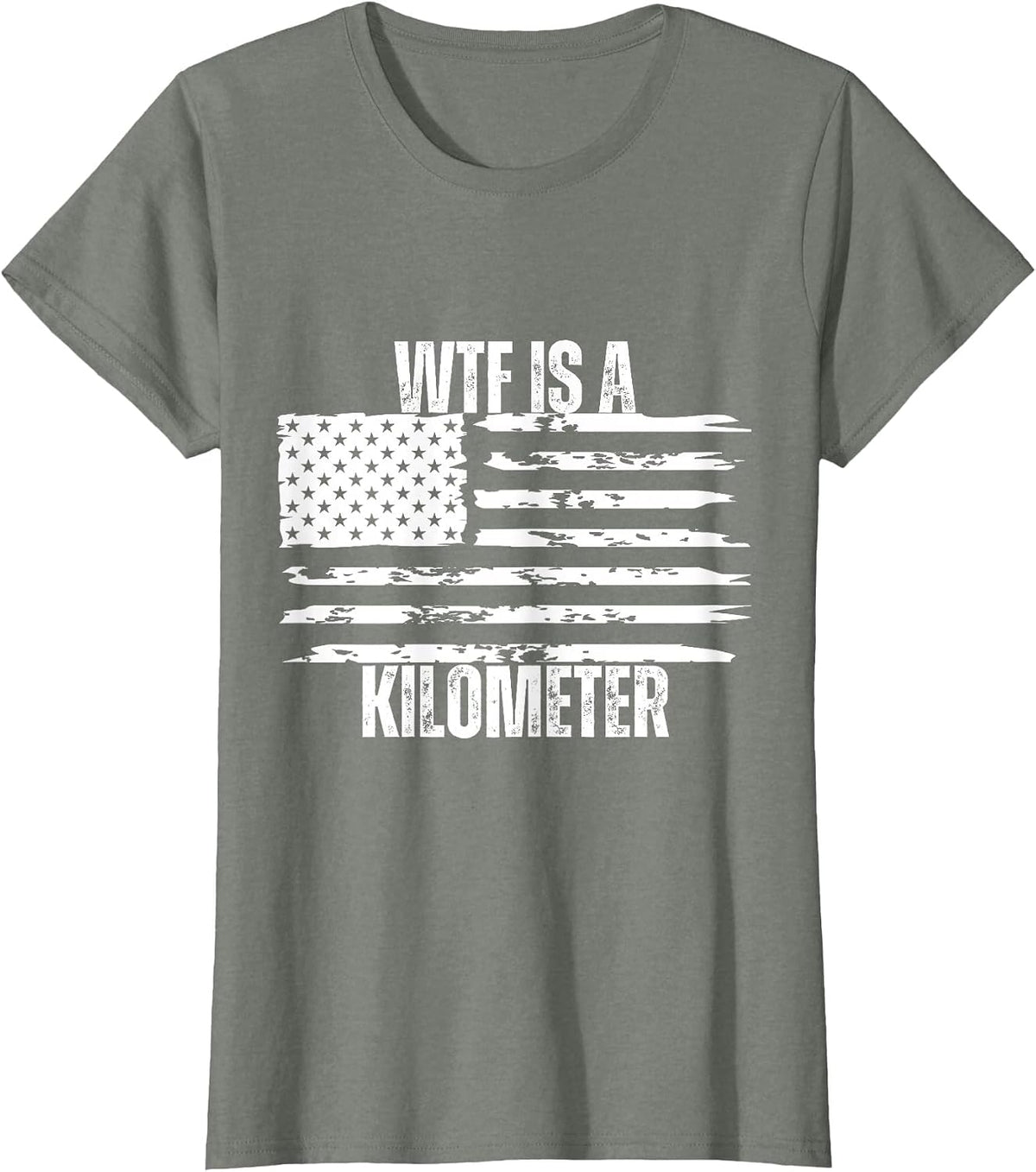 WTF is a Kilometer T-Shirt - Olive Heather