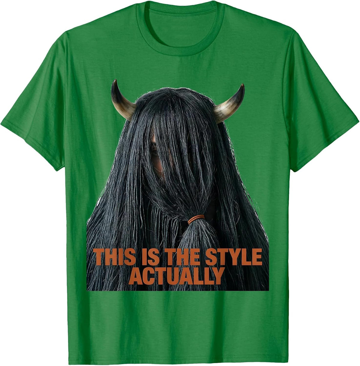 Men's This Is The Style, Actually Funny Highland Cow Sarcastic T-Shirt - Kelly Green