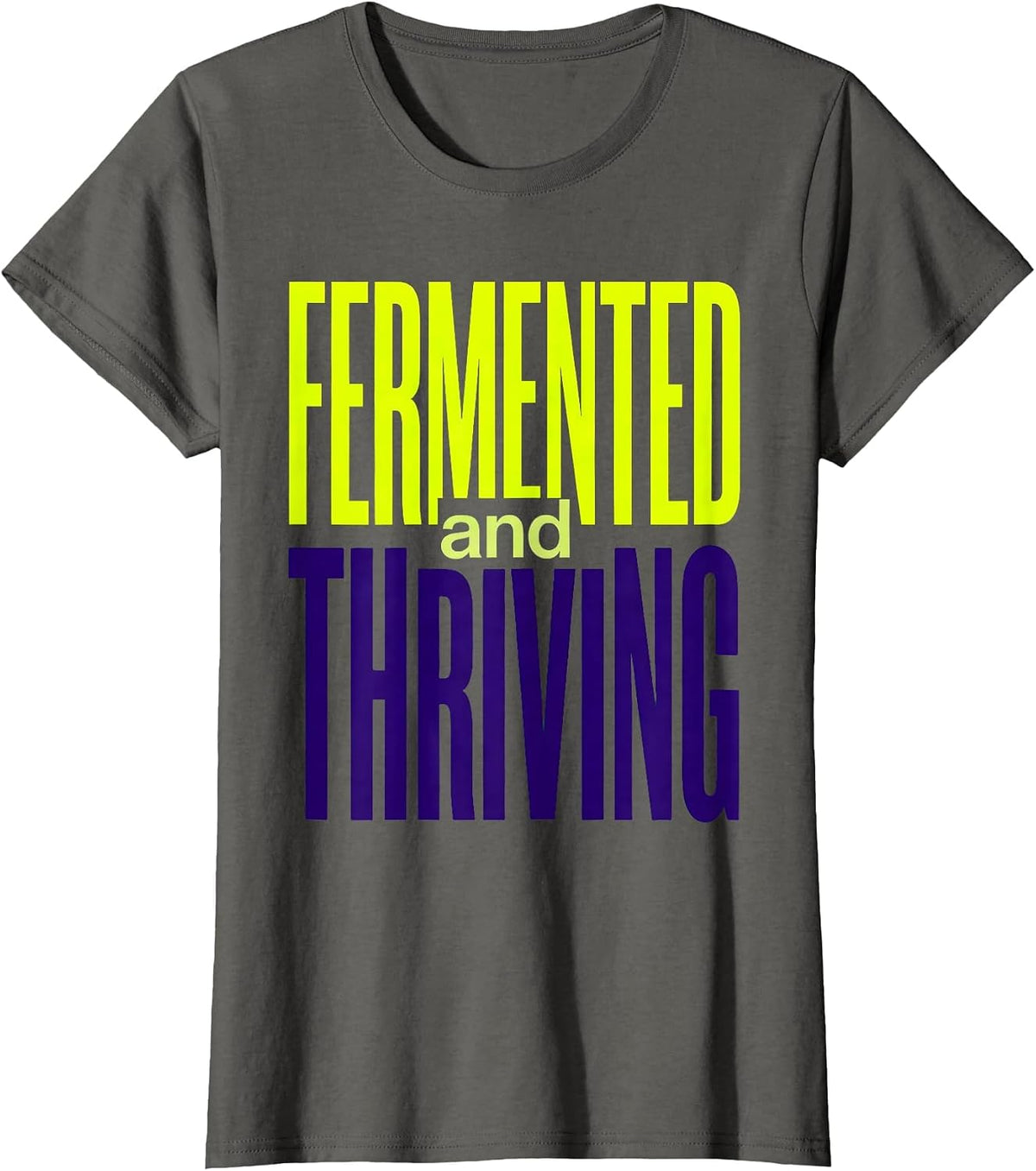 Women's Fermented and Thriving Pickle Lover Design T-Shirt - Asphalt Grey