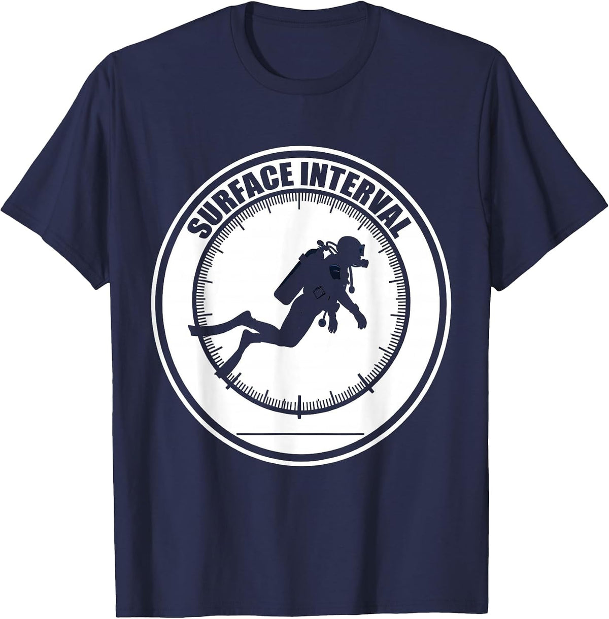 Surface Interval Vintage Scuba Diving Enthusiast T-Shirt - Navy Blue