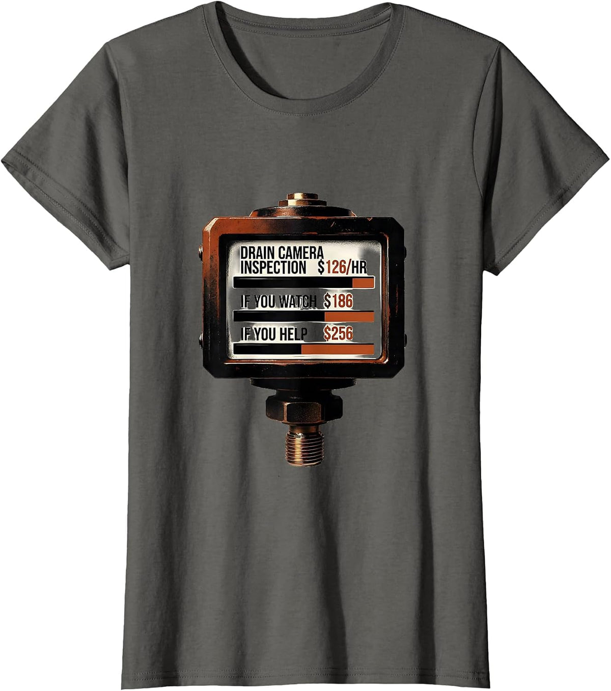 Women's Drain Camera Inspection Funny Plumber Gift T-Shirt - Asphalt Grey
