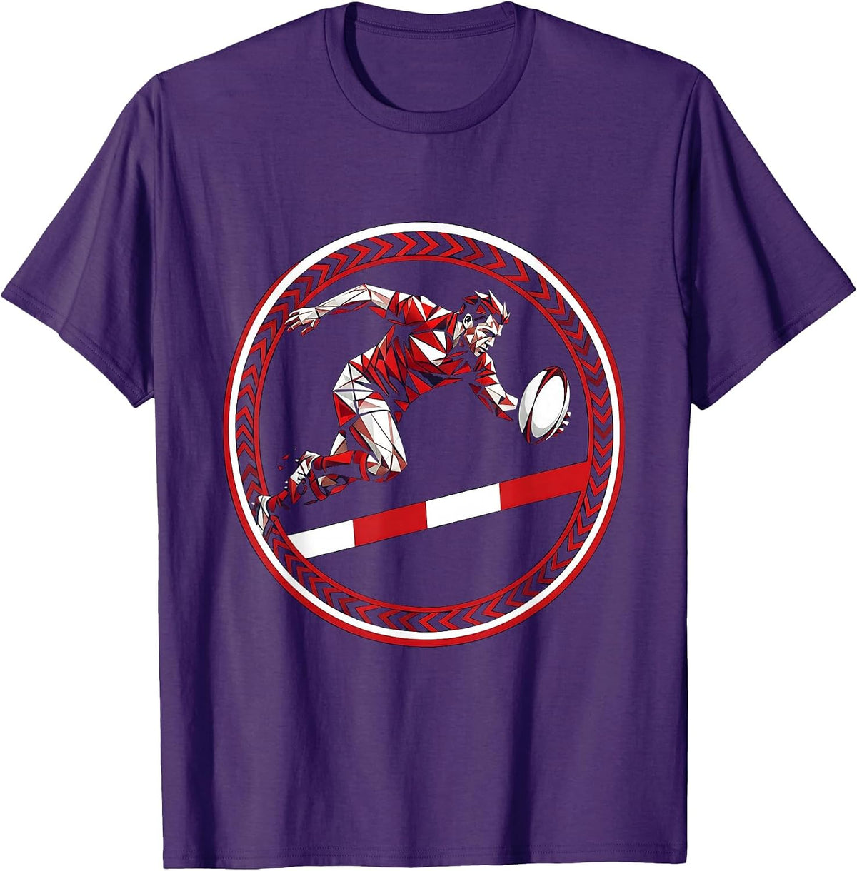 Rugby Try Line Dive Graphic Tee T-Shirt - Purple