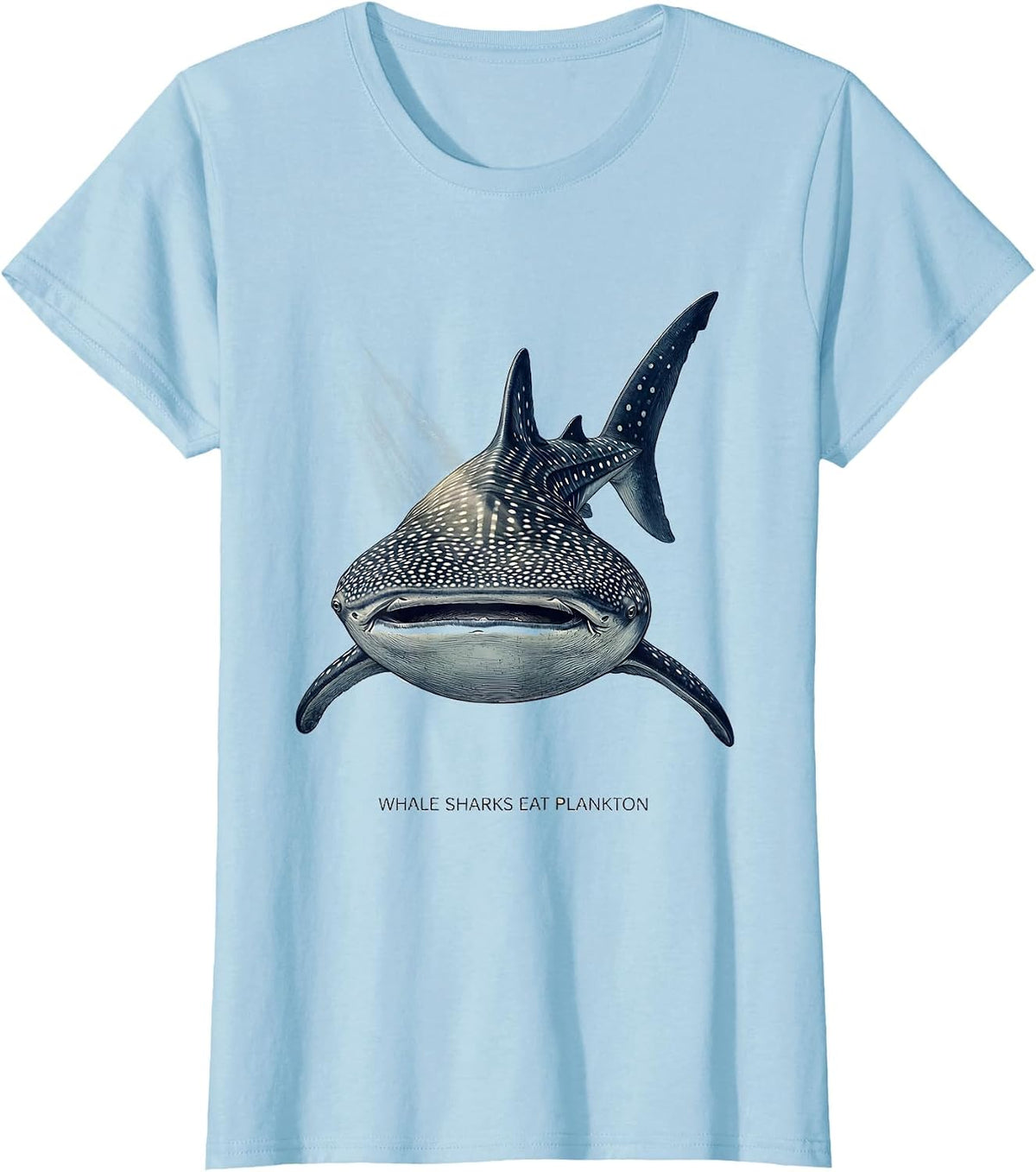 Whale Sharks Eat Plankton Funny Shark Lover Ocean Animal T-Shirt - Baby Blue