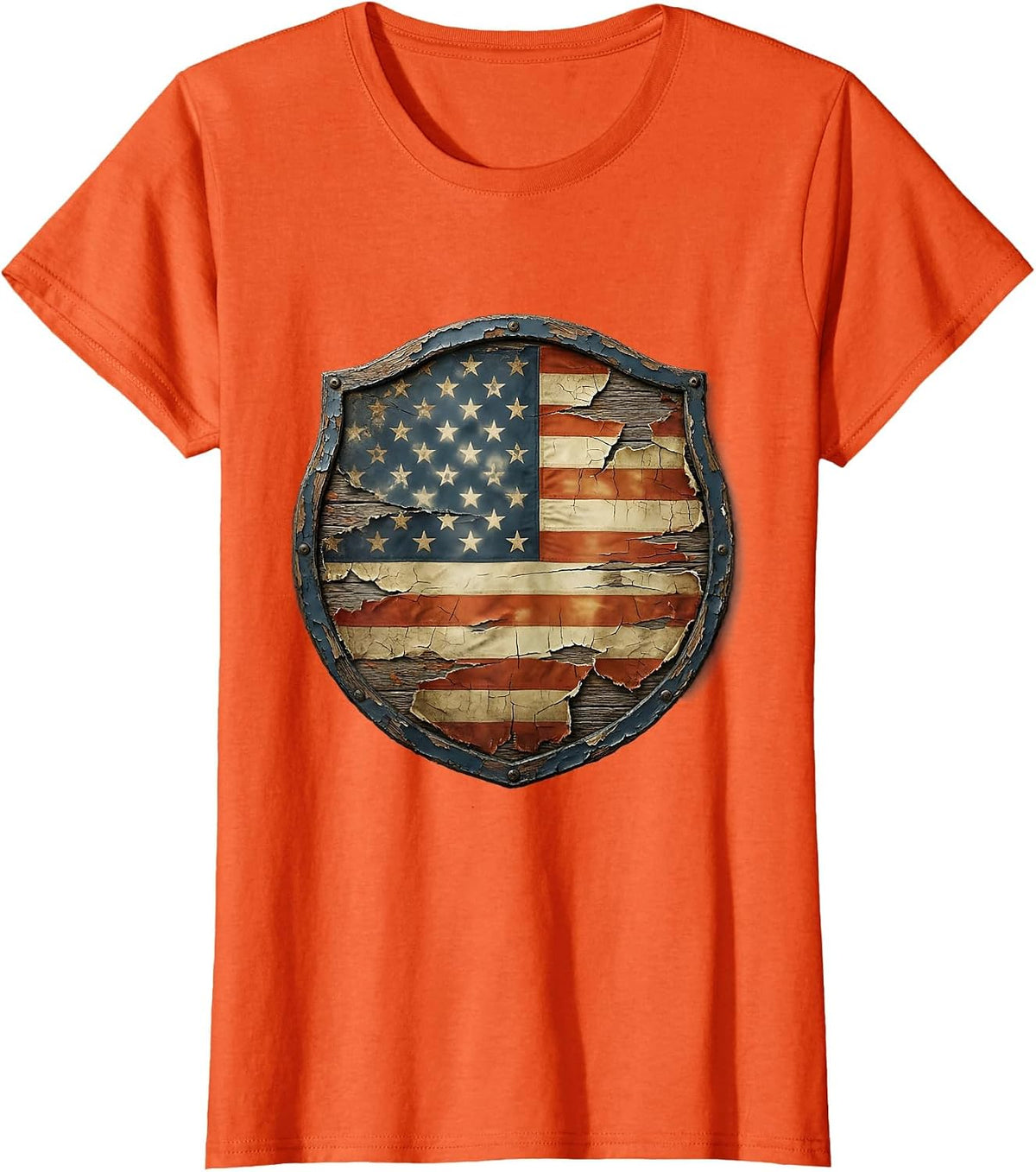 Labor Day Firefighter Smoke Cloud Illustration T-Shirt - Orange