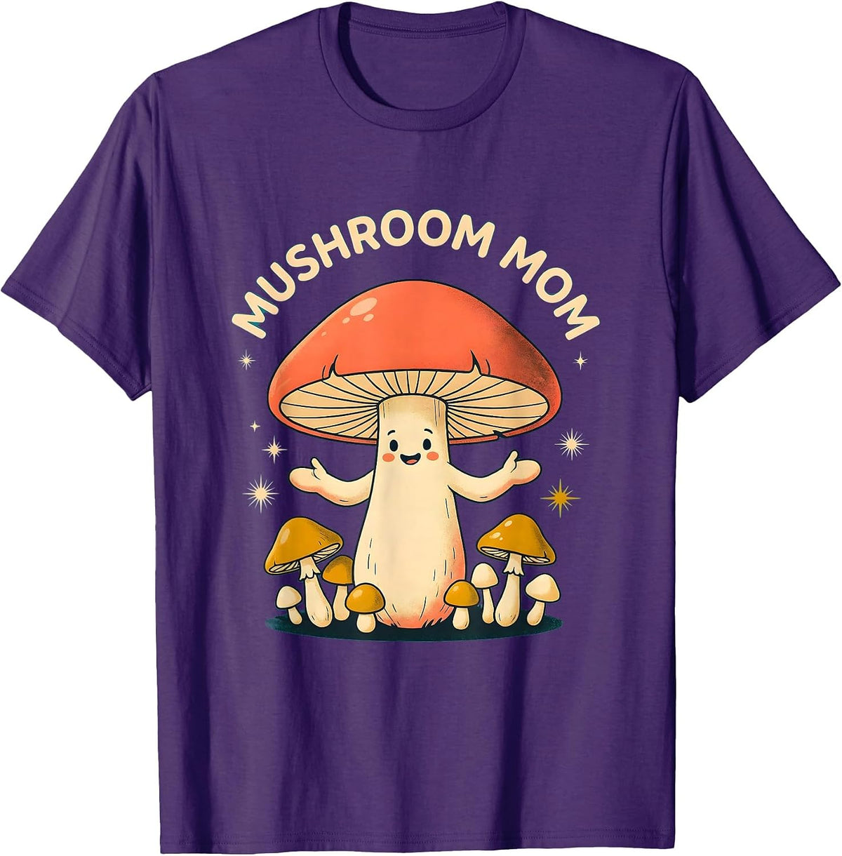 Mushroom Mom Nature Lover Fungi Design T-Shirt - Purple