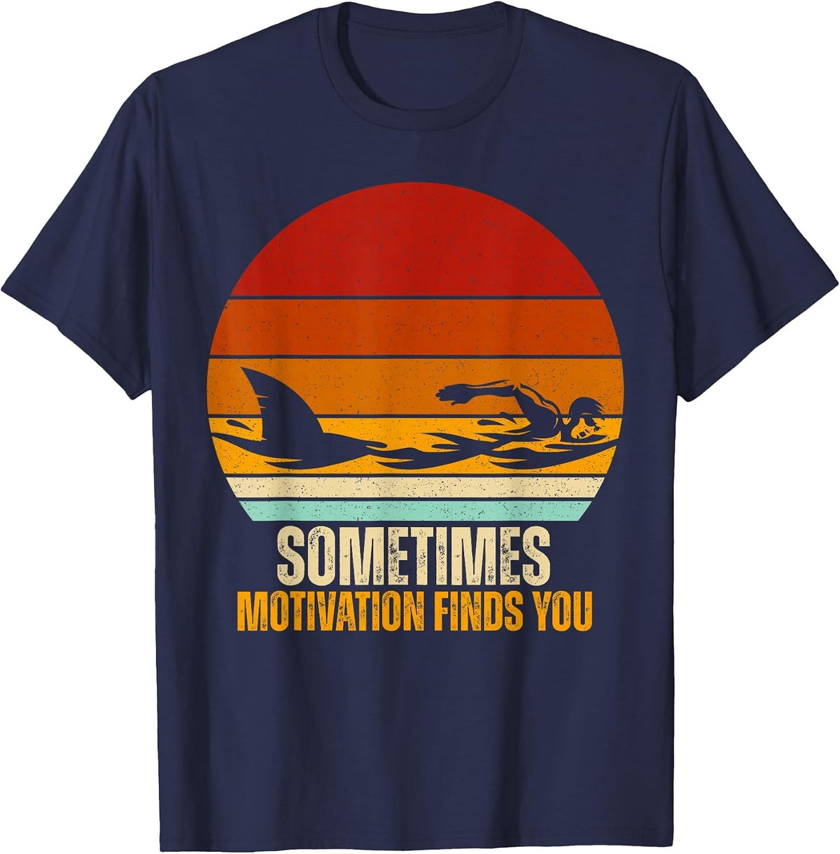 Funny Swimming Motivation Design for Swimmer Swim Practice T-Shirt - Navy Blue