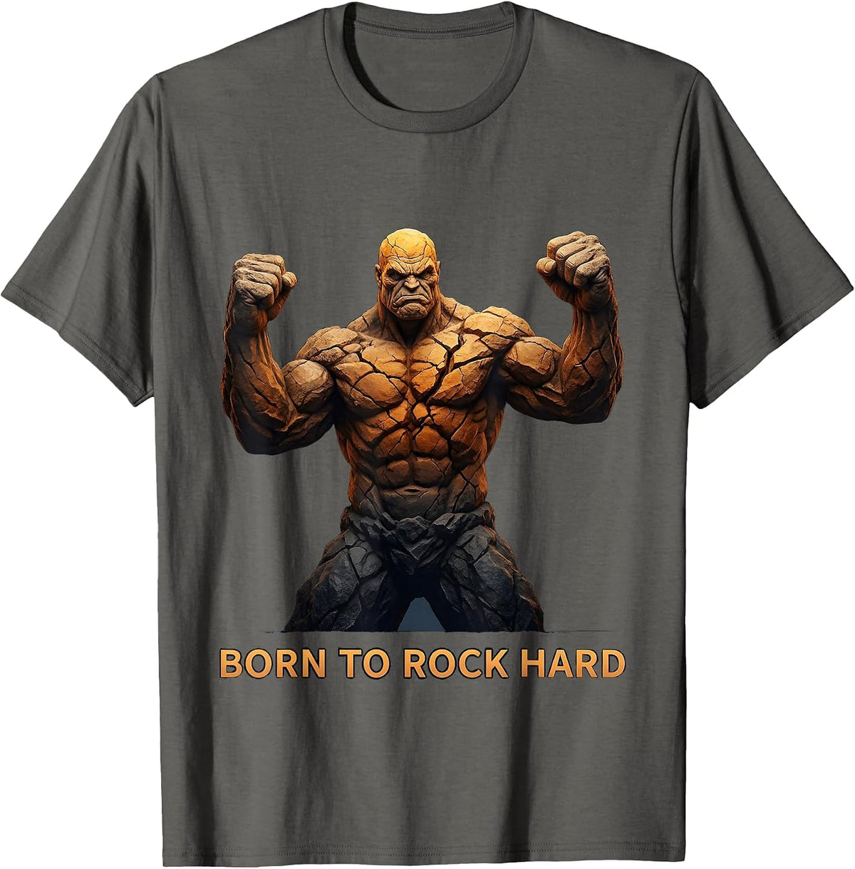Born to Rock Hard Classic Rock Music Design T-Shirt - Asphalt Grey
