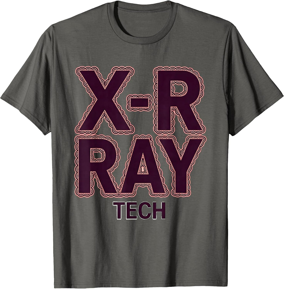 Men's X-RAY TECH Cute Radiology Tech Coquette Playful Pride T-Shirt - Asphalt Grey