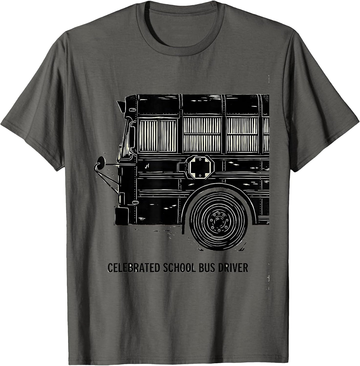 Men's Celebrated School Bus Driver Funny Bus Driver Appreciation T-Shirt - Asphalt Grey