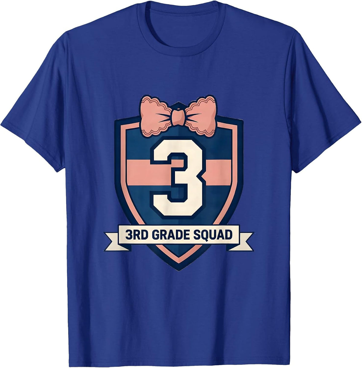 Men's 3rd Grade Squad Cute Coquette Back to School Grade Level T-Shirt - Royal Blue