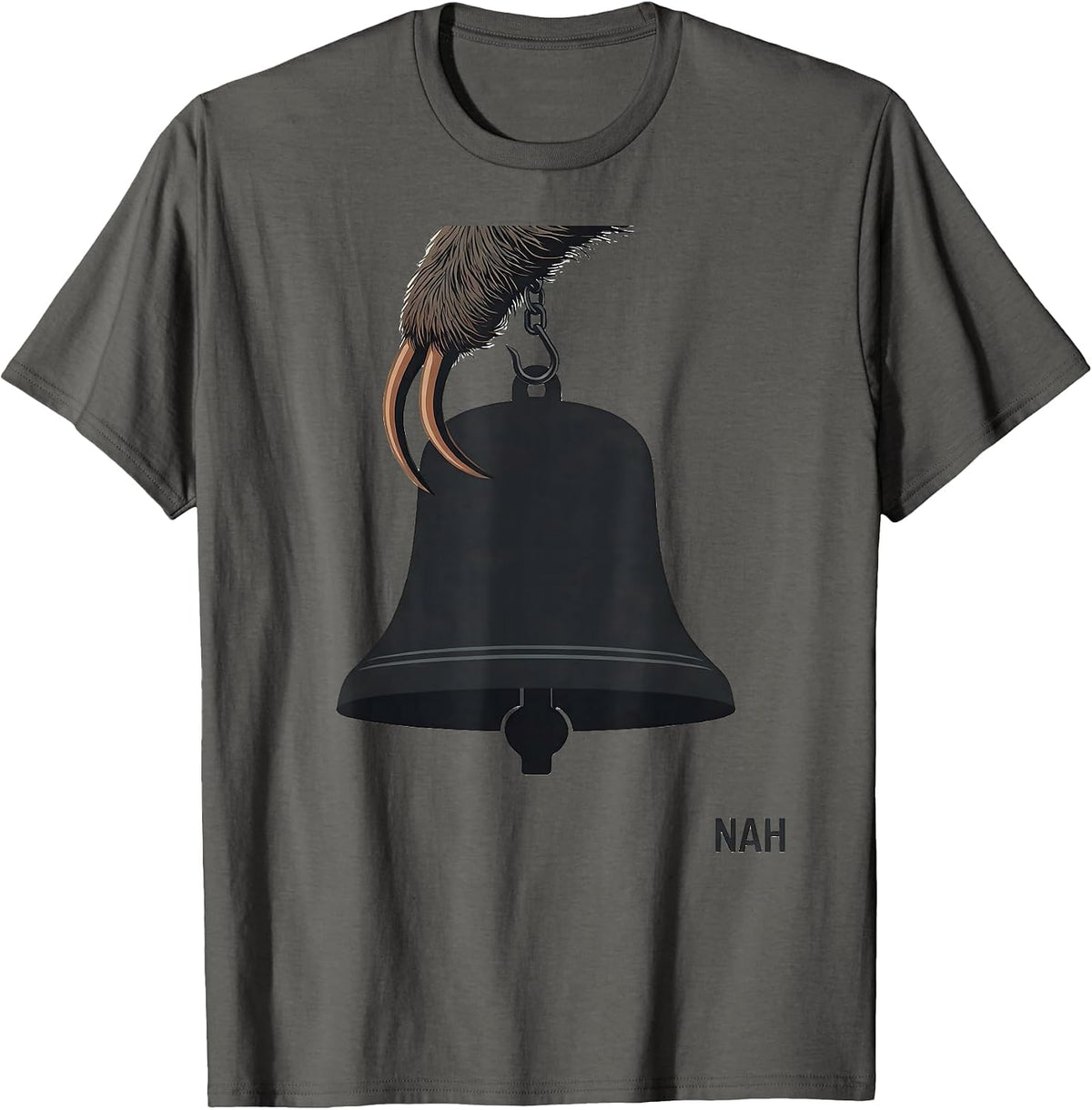 Men's Nah Editorial Conceptual Funny Sloth Lover Humor T-Shirt - Asphalt Grey