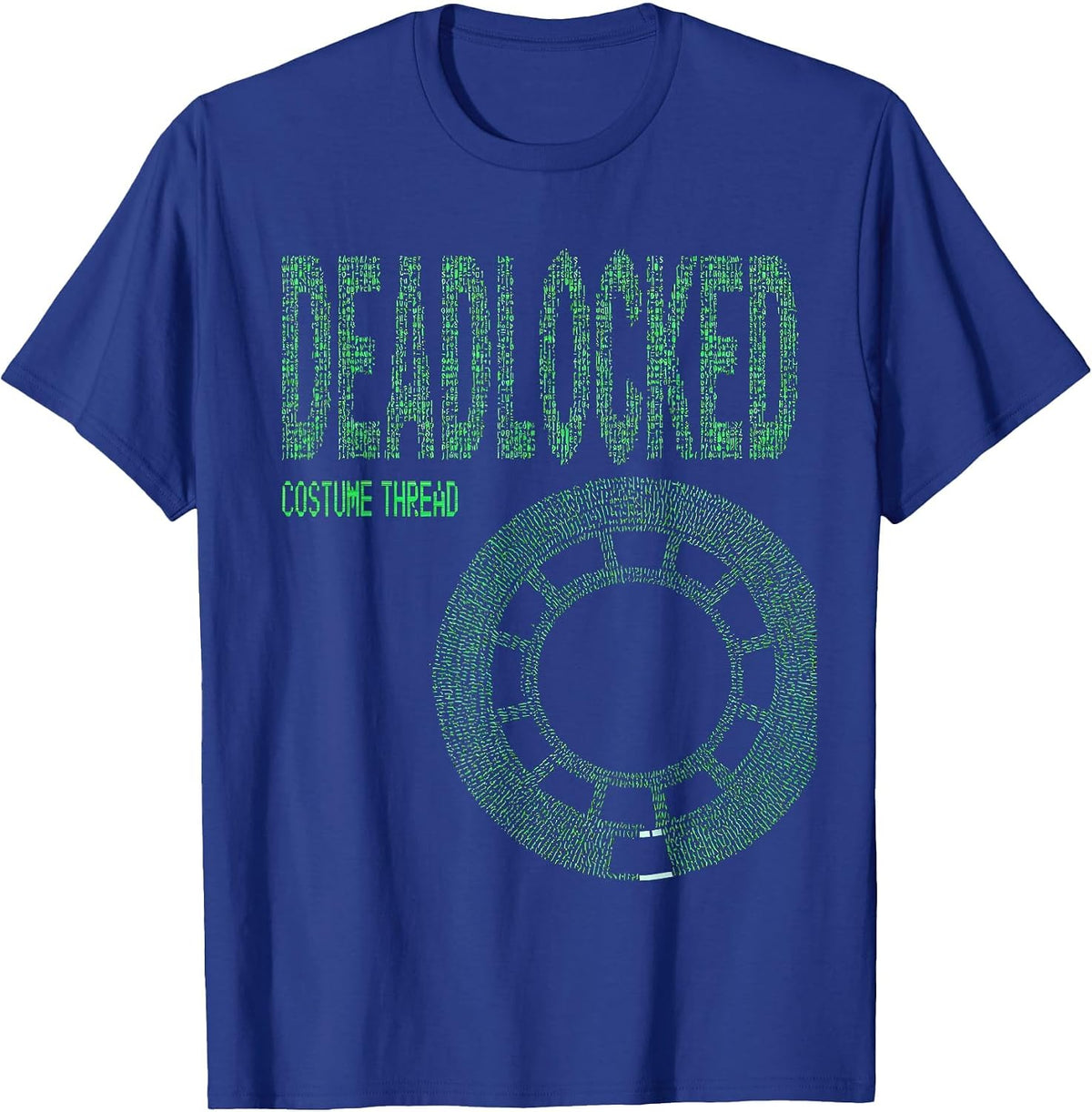 Costume Thread Deadlocked Ascii Terminal Art Funny Lazy T-Shirt - Royal Blue
