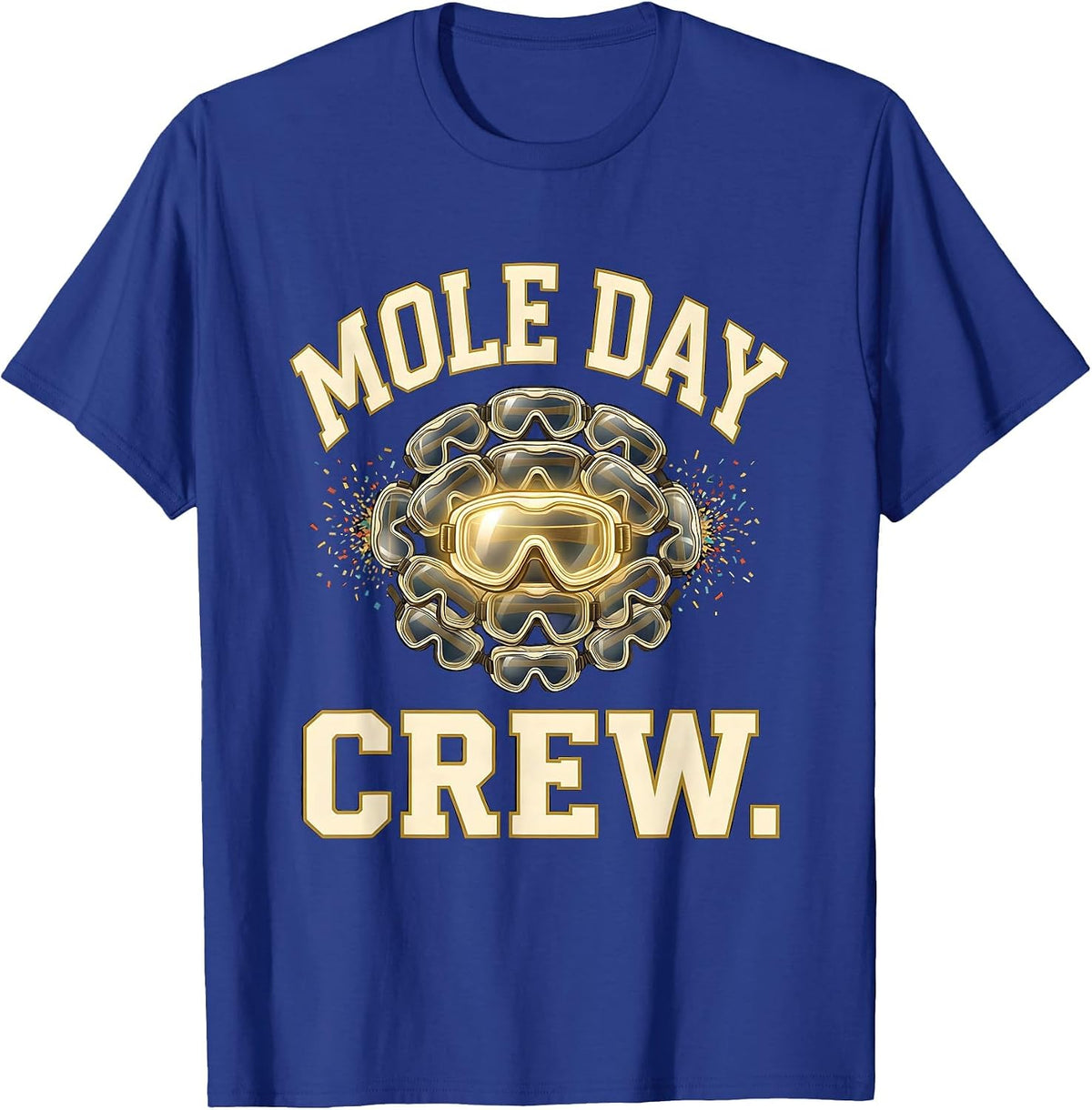 Mole Day Crew Chemistry Student Science Humor T-Shirt - Royal Blue