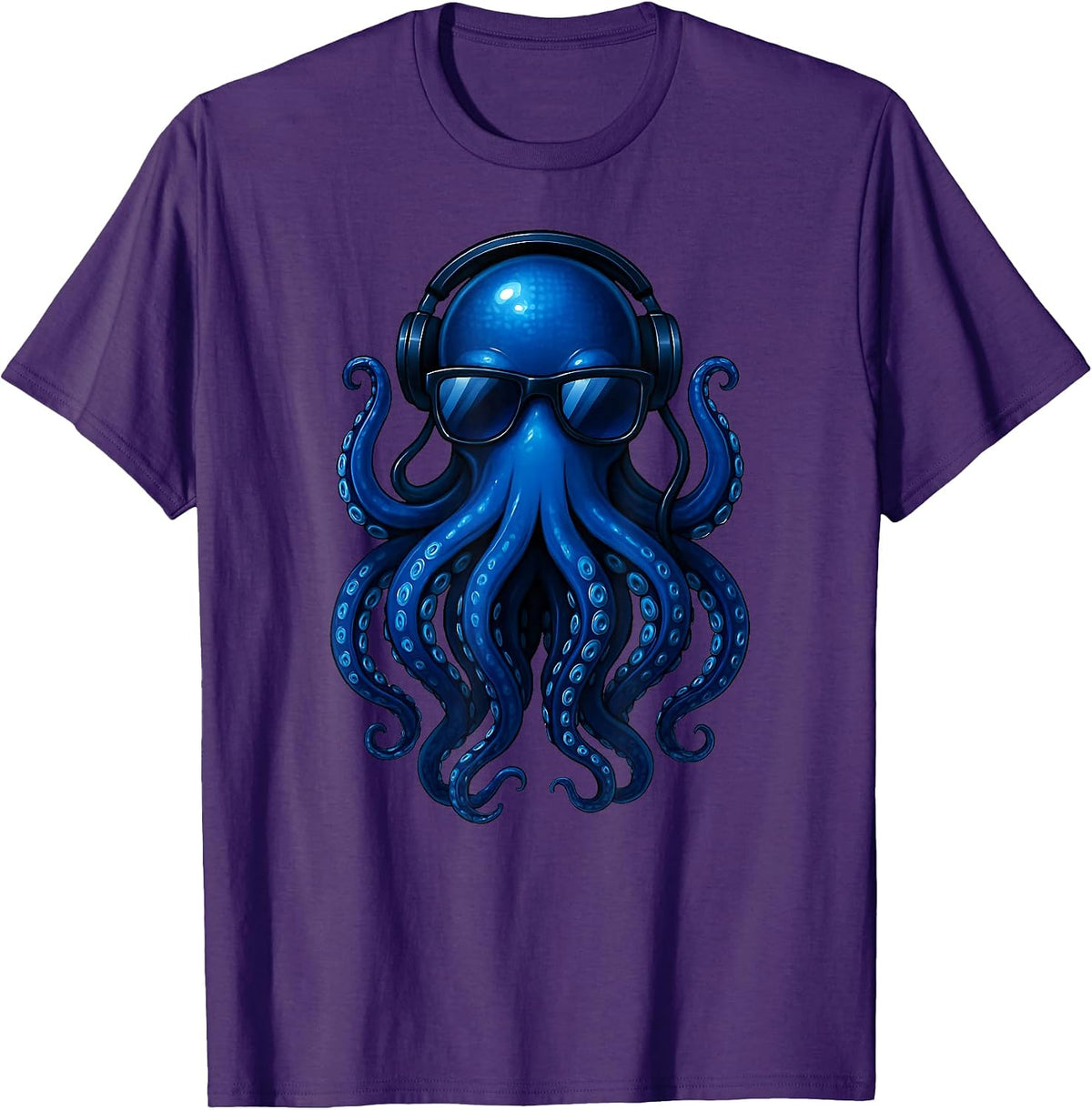 Octopus DJ Music Lover Rave Animal Boys Girls Kids T-Shirt, Men, Black, Small - As Pictured