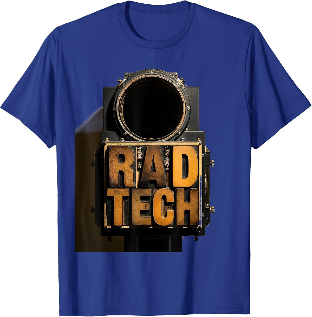 RAD TECH Wood Type Letterpress Radiology Tech Cute Coquette T-Shirt - Royal Blue