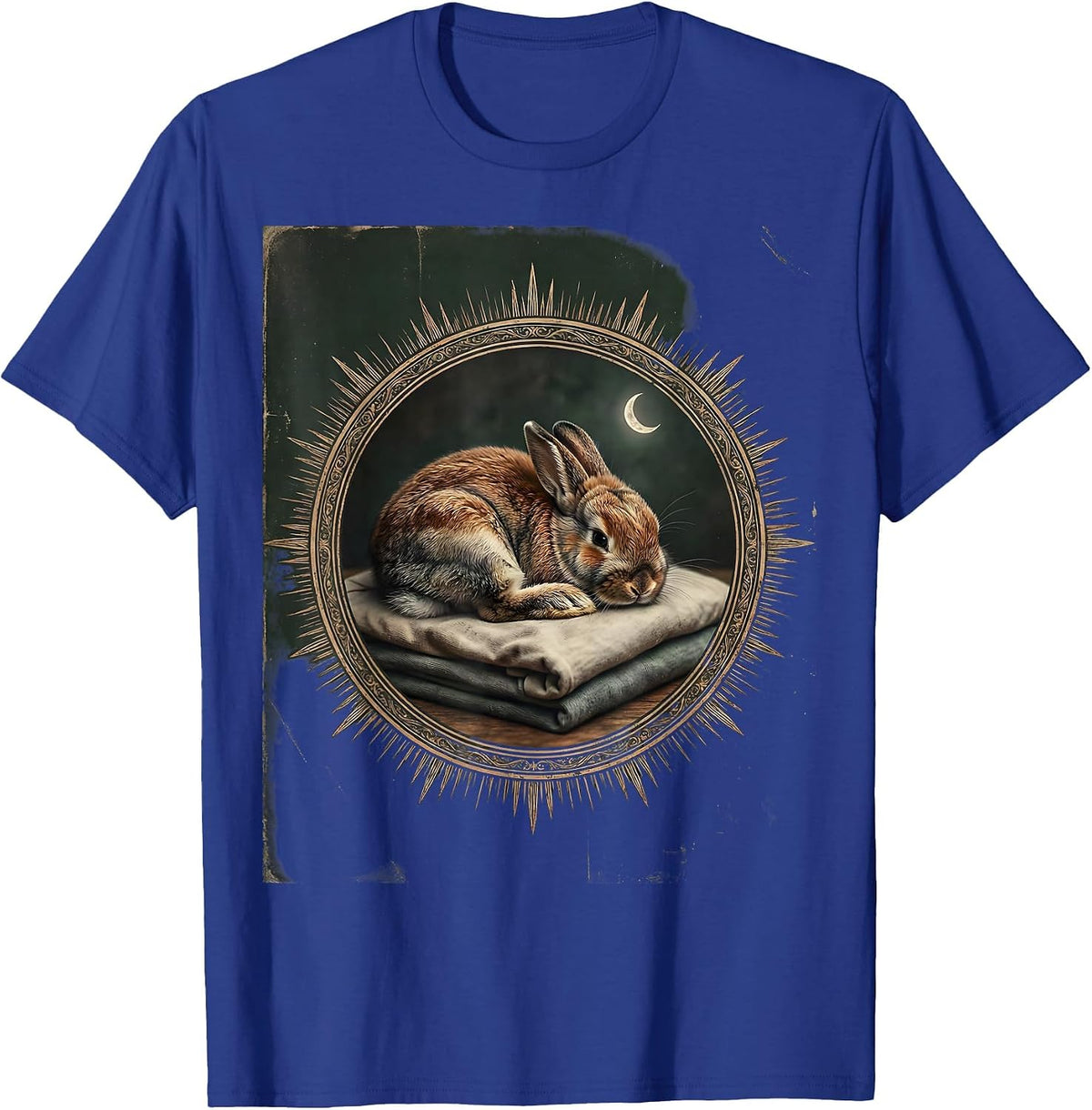 Men's Sleeping Holland Lop Vintage Pet Lover Cozy T-Shirt - Royal Blue