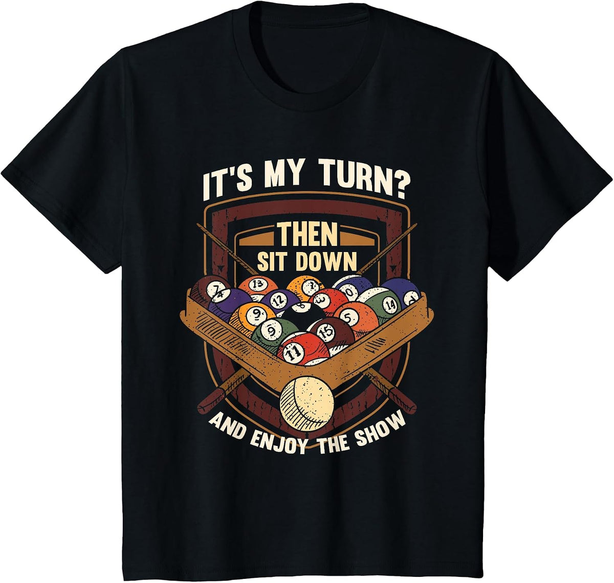 Funny Pool Player Billiard T-Shirt - Black