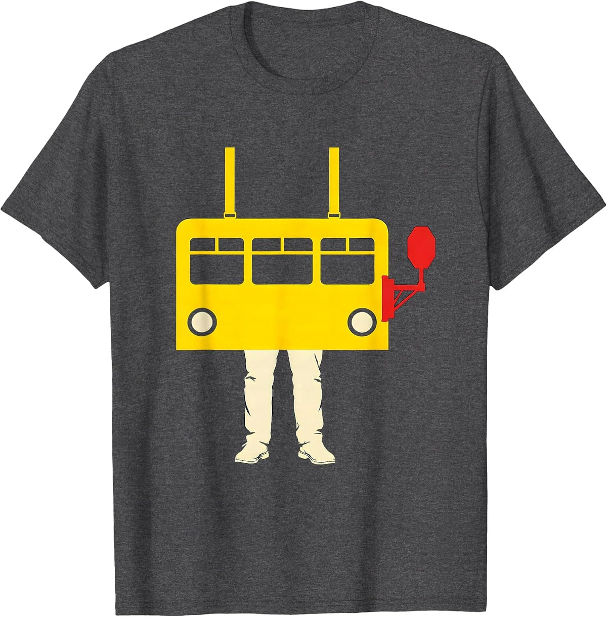 School Bus Driver Funny Costume for Adults and Children T-Shirt - Dark Heather Grey