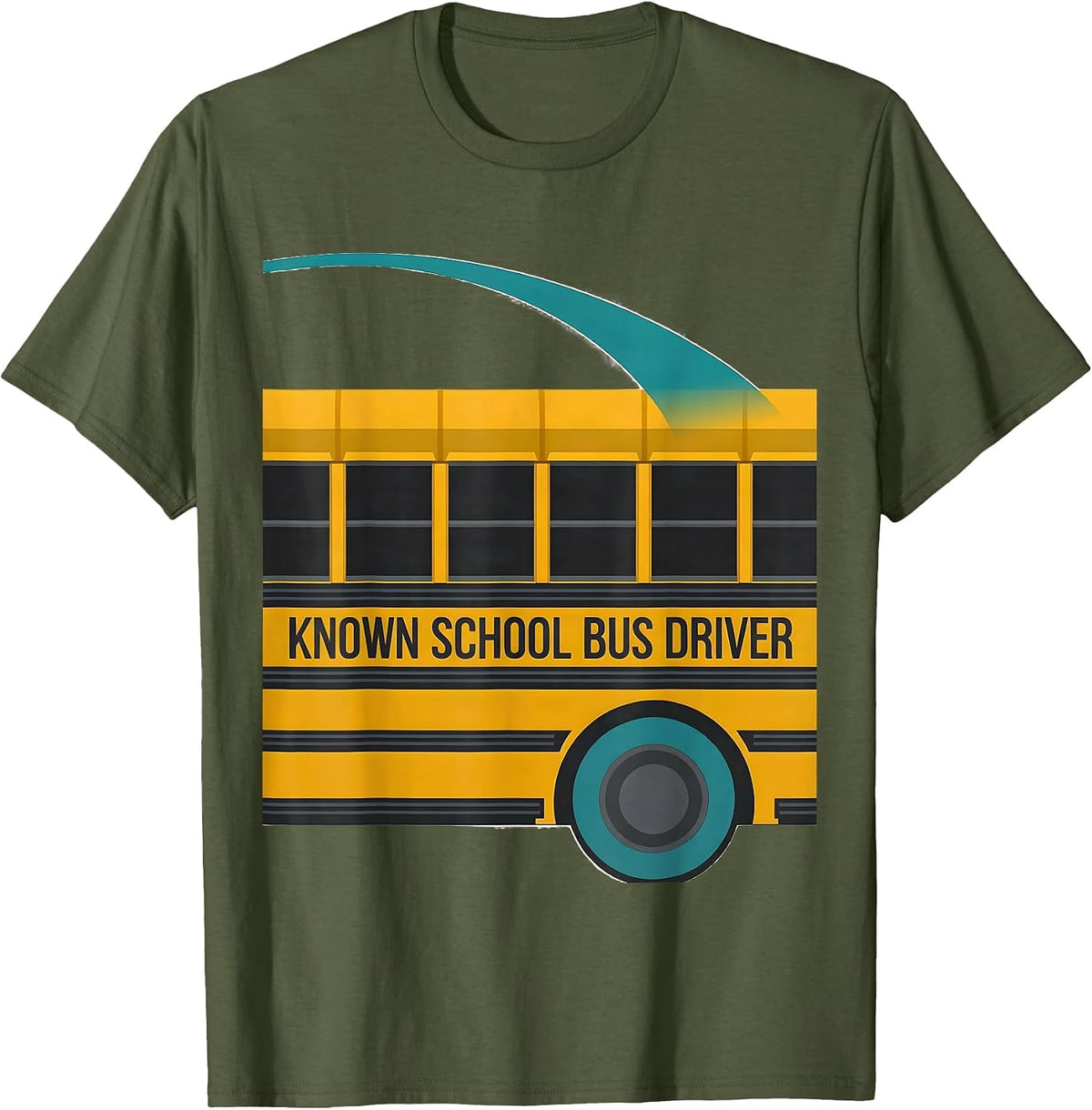 Known School Bus Driver Midcentury Modern Bus Driver T-Shirt - Olive Green
