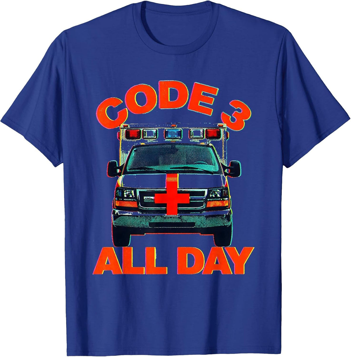 Men's Code 3 All Day EMT Graphic Design T-Shirt - Royal Blue