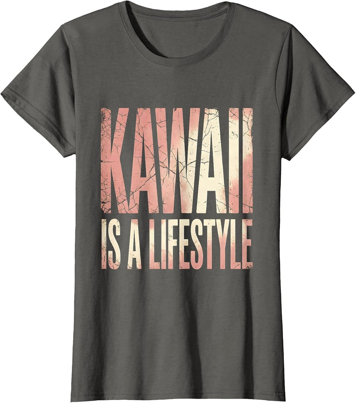 Women's Kawaii Is A Lifestyle Cute Aesthetic Design T-Shirt - Asphalt Grey