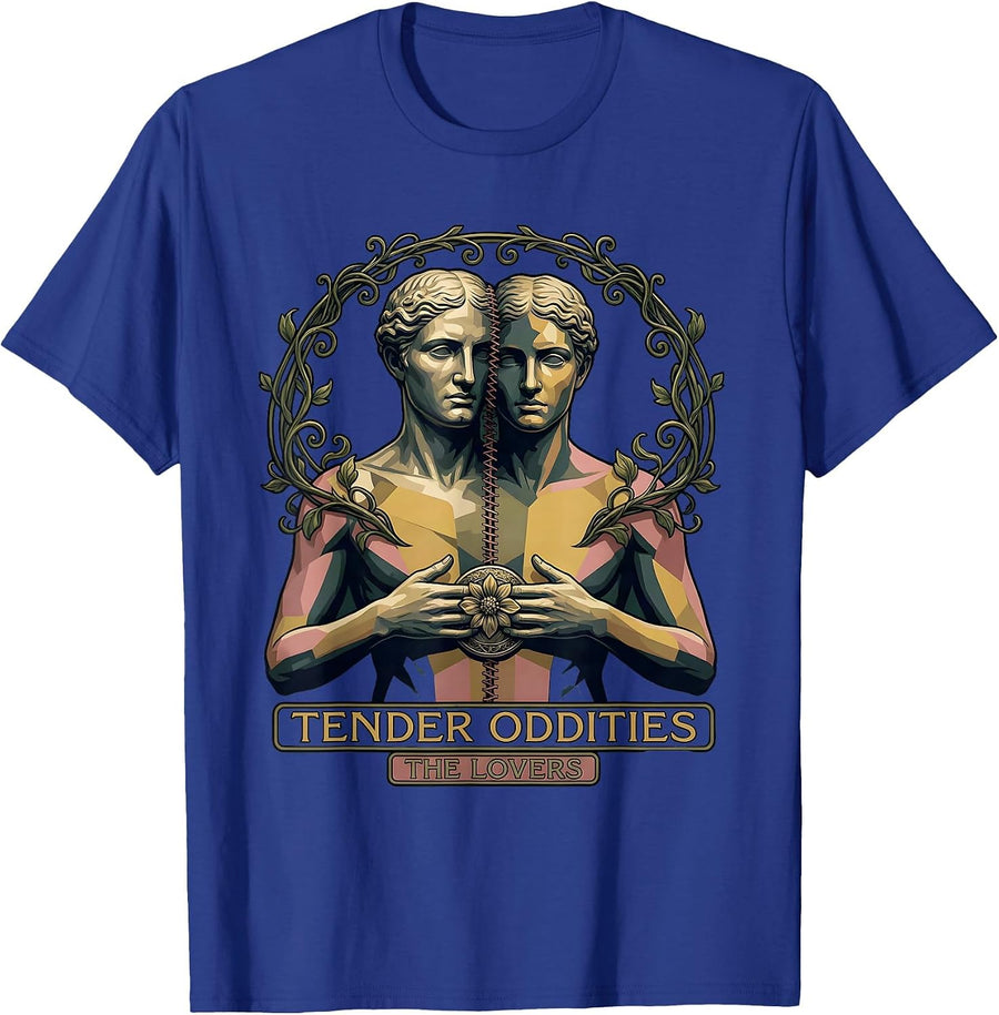 Tender Oddities The Lovers Art Nouveau Horror Romance T-Shirt - Royal Blue