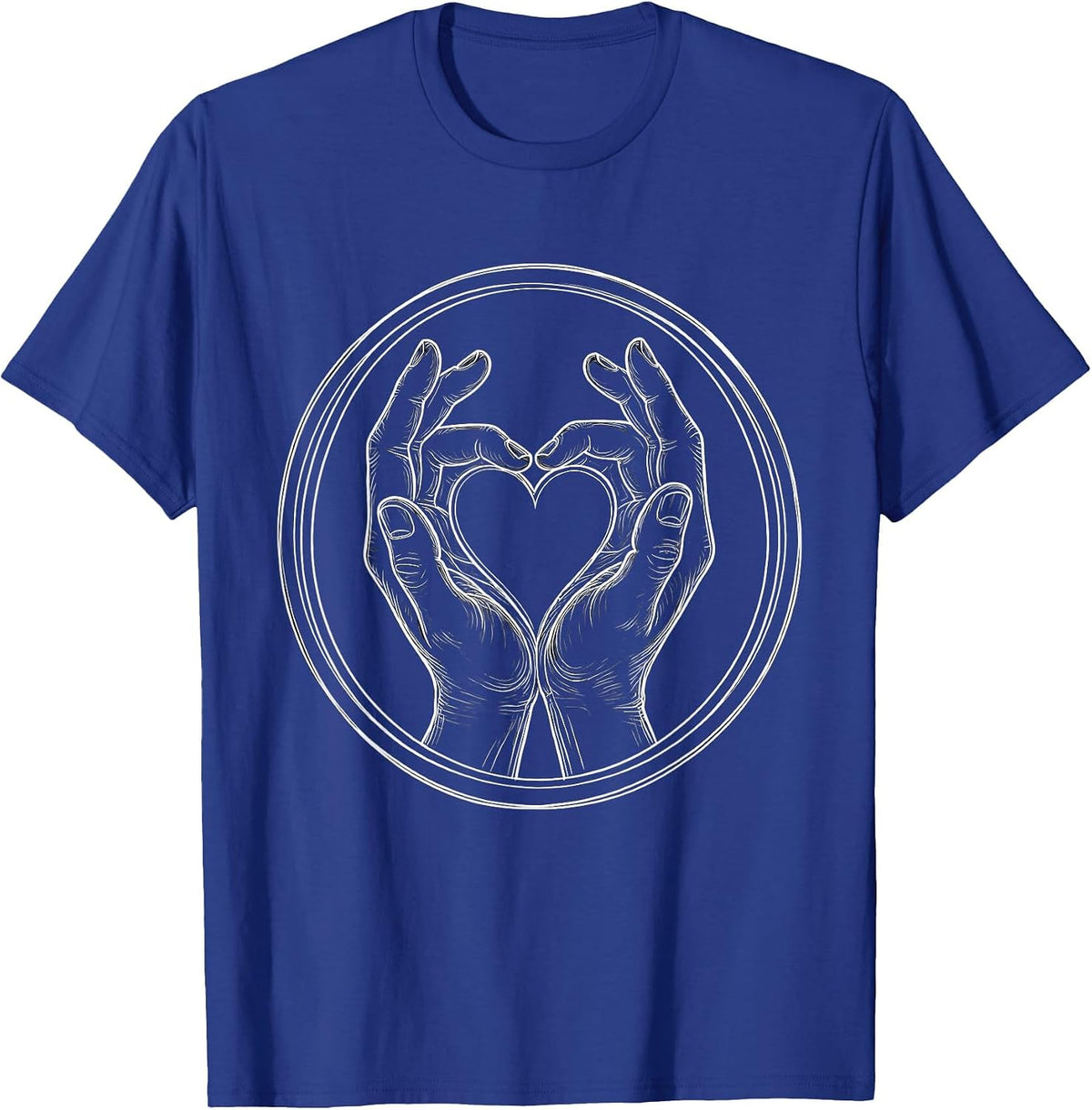 Paraprofessional Caring Hands Heart Graphic T-Shirt - Royal Blue