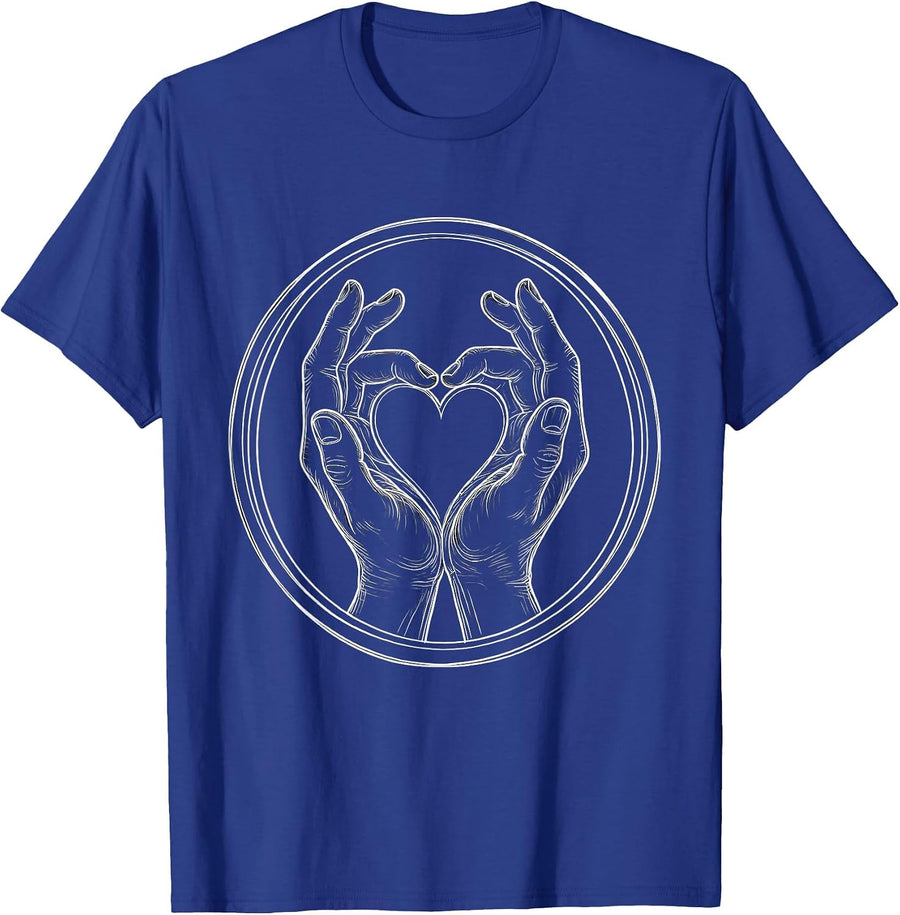 Paraprofessional Caring Hands Heart Graphic T-Shirt - Royal Blue