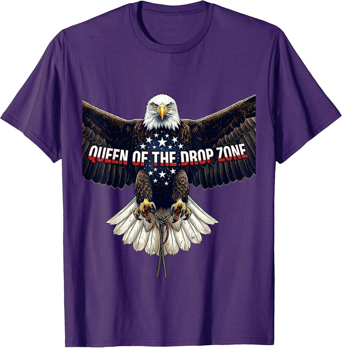 Queen of the Drop Zone Skydiving Design T-Shirt - Purple