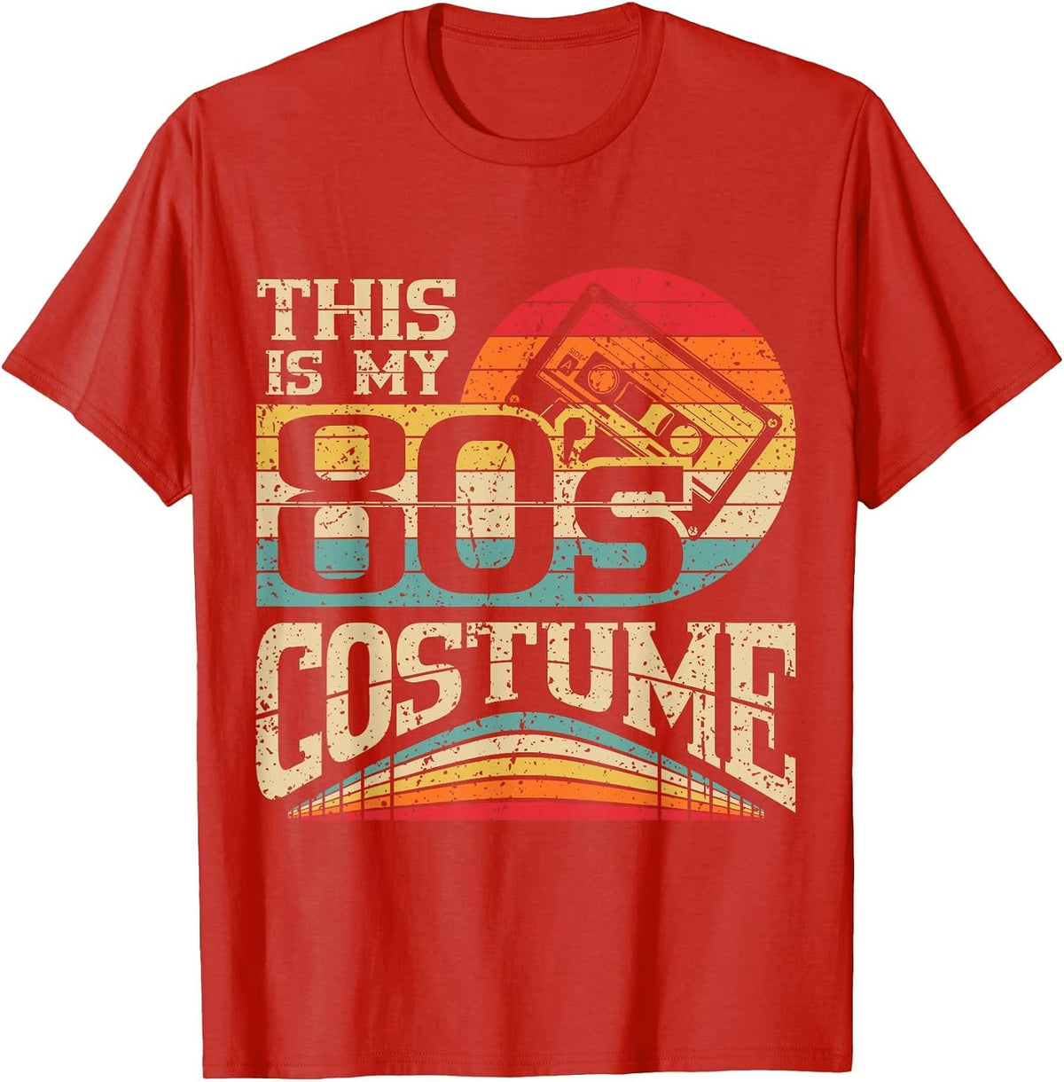 Vintage 80s Outfit Women Men This is My 80's Costume Party T-Shirt - Red