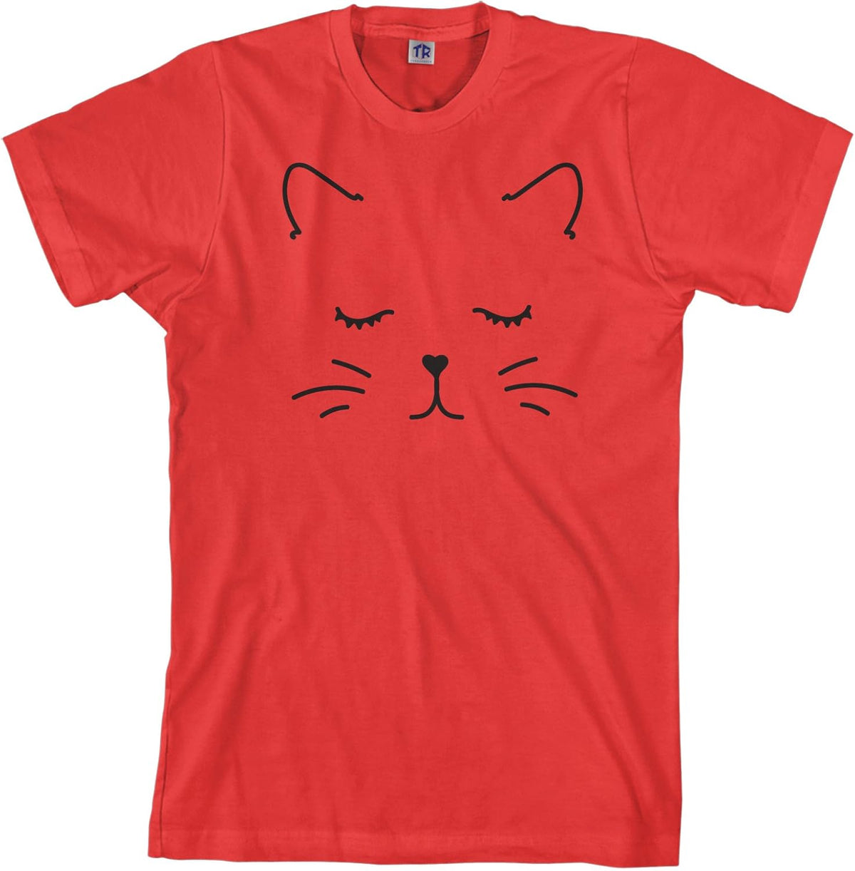 Threadrock Men's Kitty Cat Face T-Shirt - Red