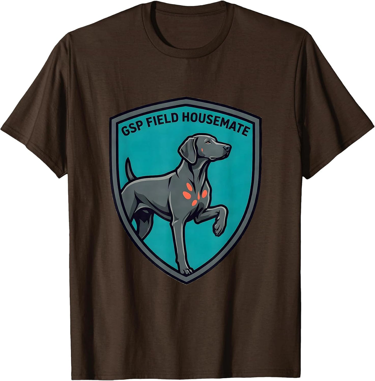 GSP Field Housemate Funny German Shorthaired Pointer Dog T-Shirt - Brown