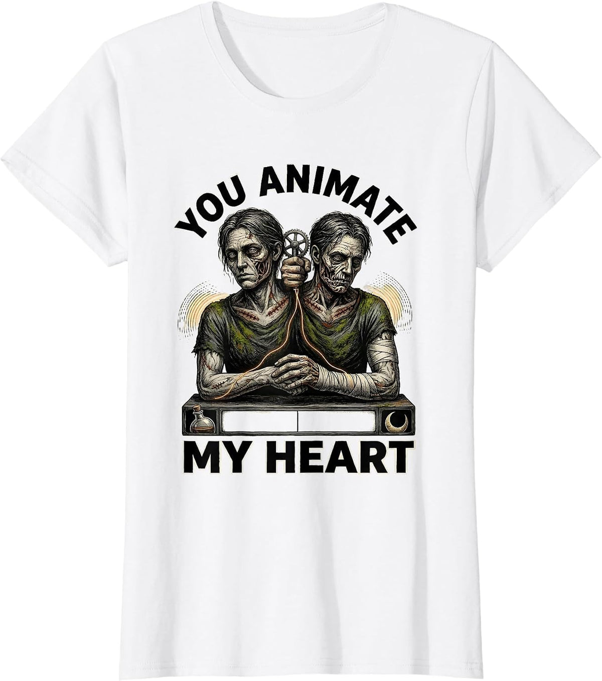 You Animate My Heart Spooky Romance Halloween Valentine T-Shirt - White