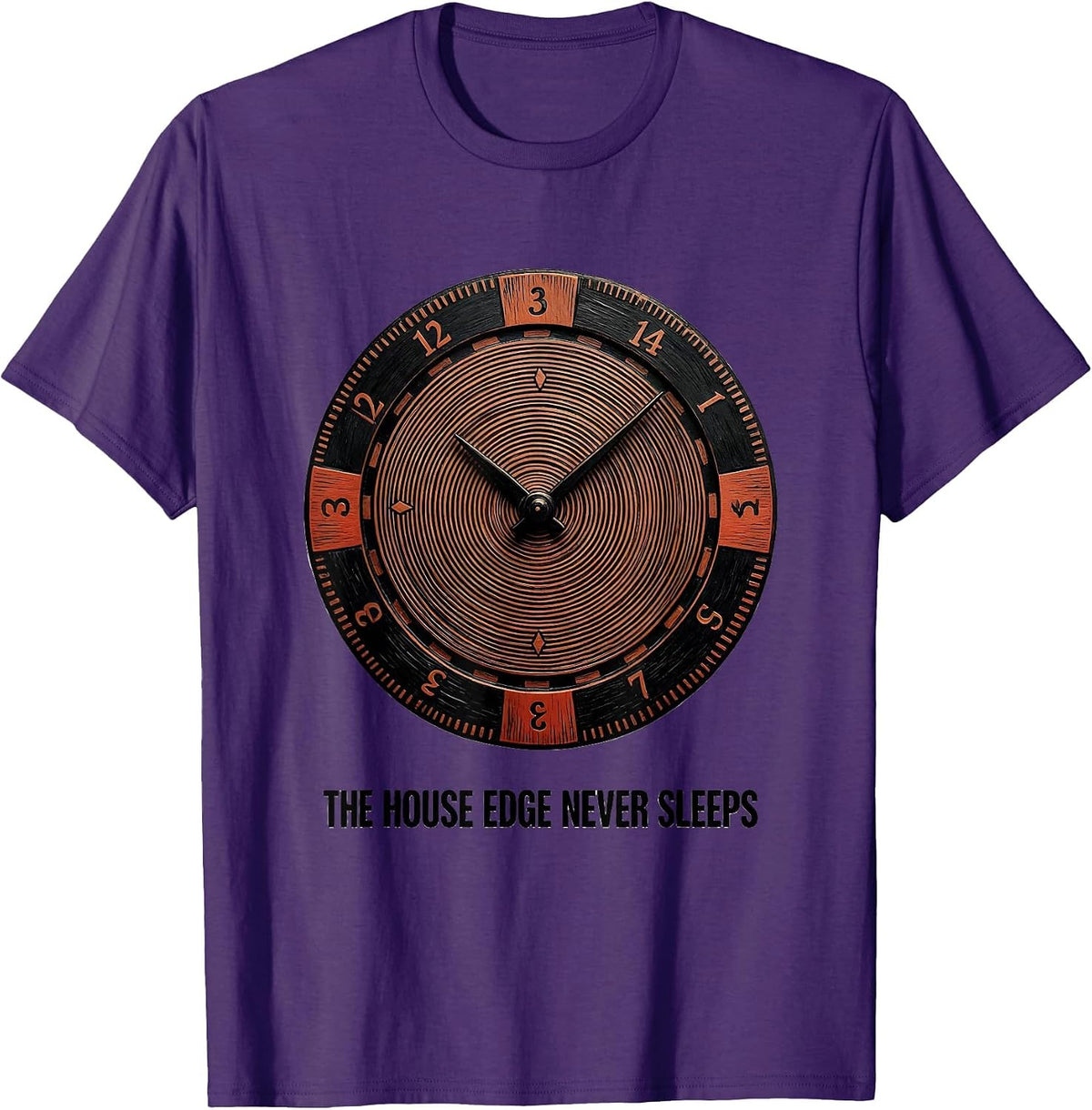 The House Edge Never Sleeps Funny Gambling Poker Player T-Shirt - Purple