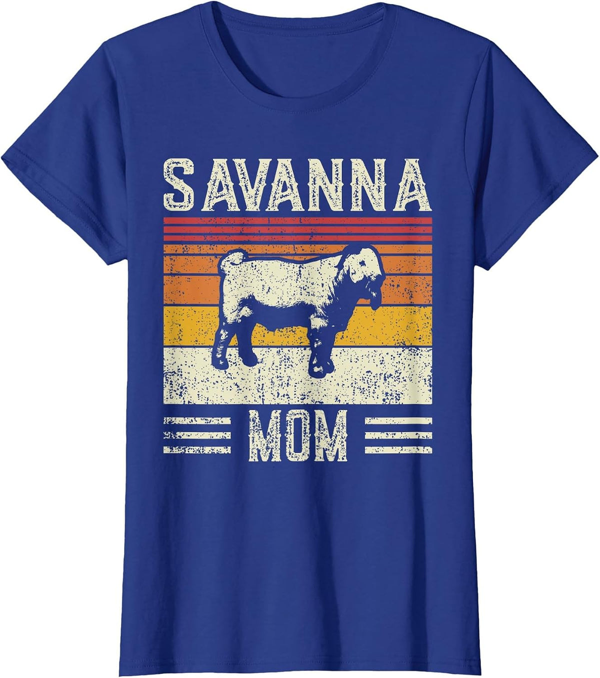 Best Goat Mom Women - Vintage Savanna T-Shirt - Royal Blue