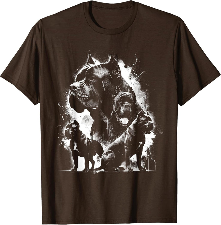 Cane Corso Dog - Vintage Italian Mastiff Dog Breed Lover T-Shirt - Brown