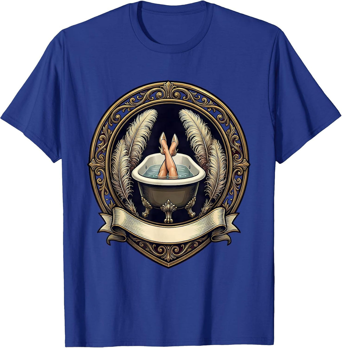 Men's Showgirl Feet Soaking in Tub Backstage Art T-Shirt - Royal Blue