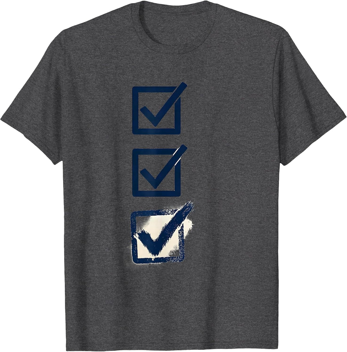 Men's Ballot Box Stamp Political Satire Humor T-Shirt - Dark Heather Grey