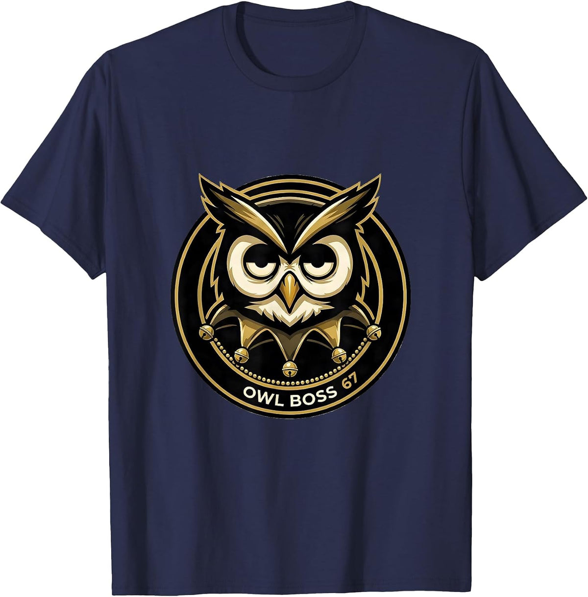 Men's Owl Boss 67 Meme Funny Mardi Gras Kids Carnival T-Shirt - Navy Blue