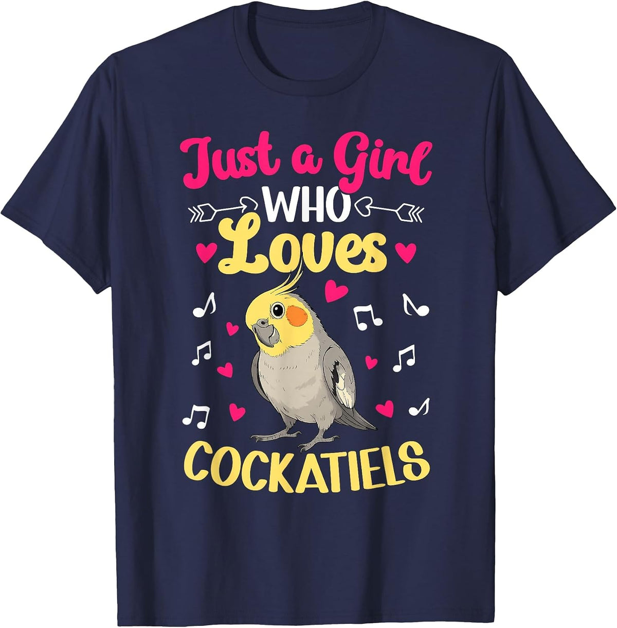 Girl Who Loves Cockatiel Owner Cockatiel Parrot Mom T-Shirt - Navy Blue