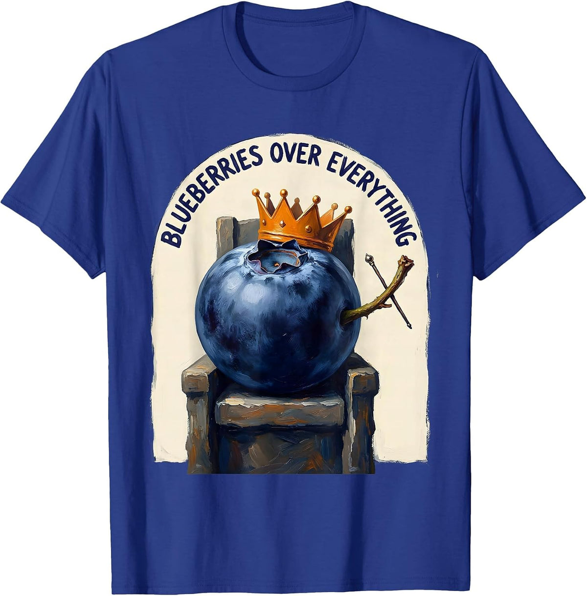 Men's Blueberries Over Everything Fruit Lover Design T-Shirt - Royal Blue