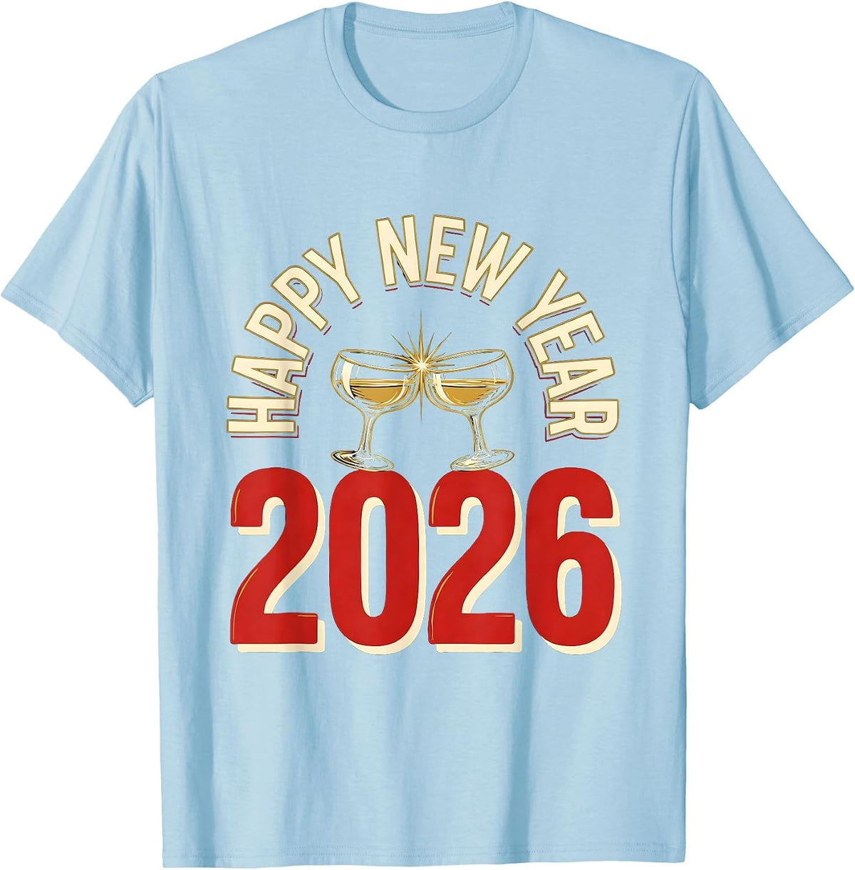 Men's Happy New Year 2026 Festive Nurse Party Matching Group T-Shirt - Baby Blue