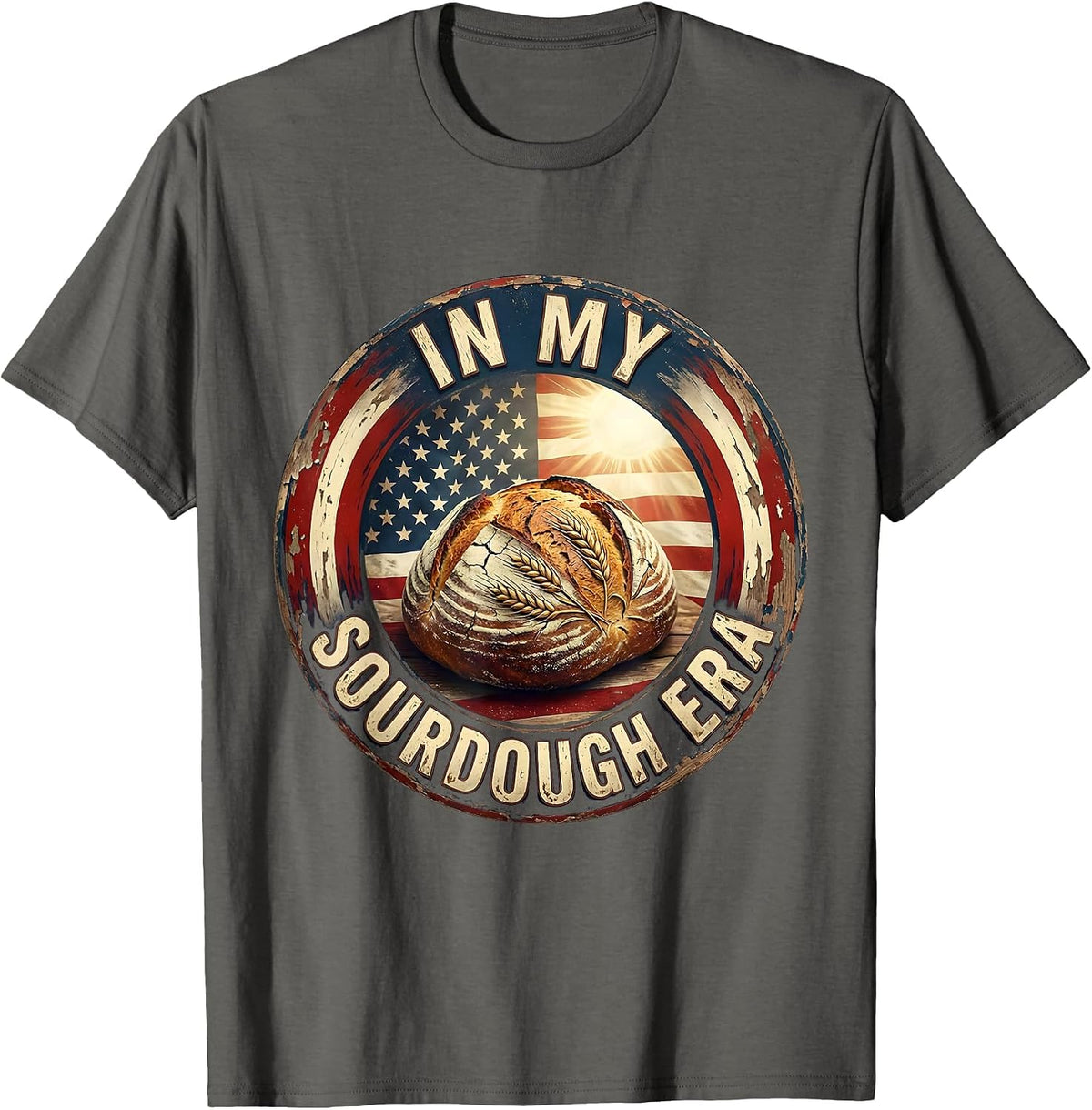 Men's In My Sourdough Era Bread Baking Design T-Shirt - Asphalt Grey
