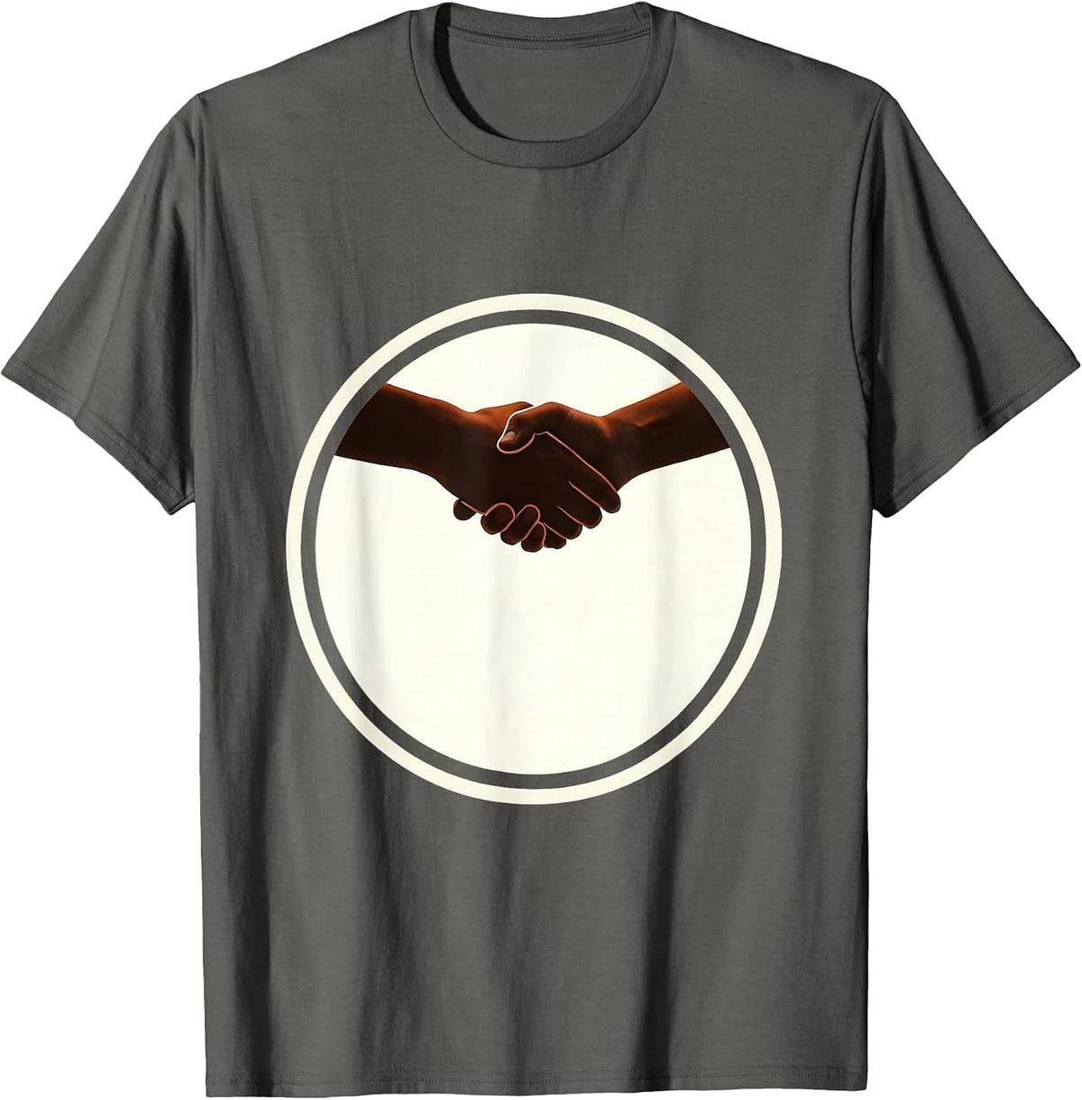 Human Rights Bridge of Clasped Hands Graphic T-Shirt - Asphalt Grey