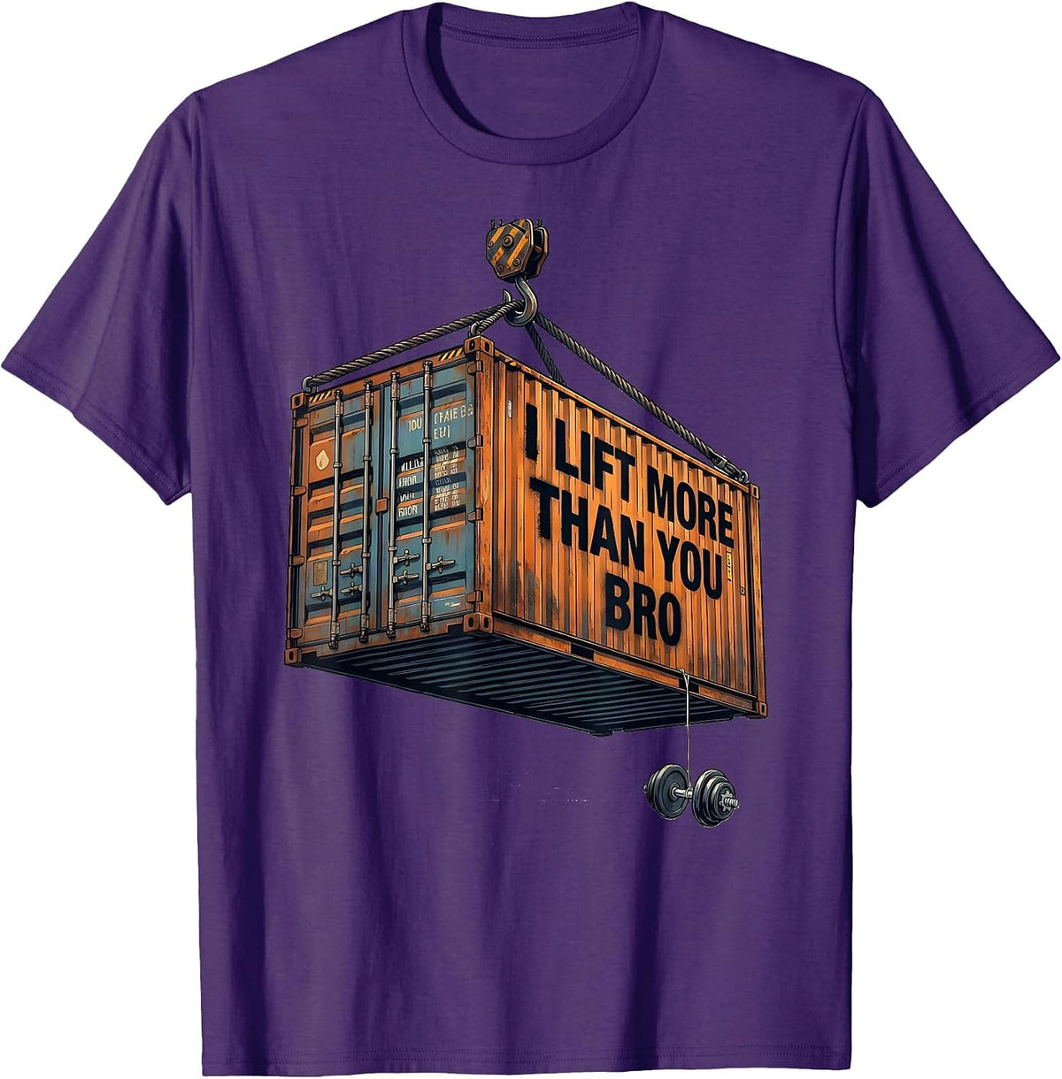 Men's I Lift More Than You, Bro Funny Forklift Operator Crane T-Shirt - Purple